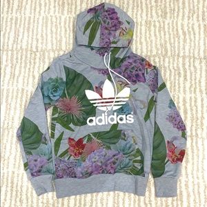 <RARE> Adidas Trefoil succulent print hoodie
